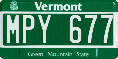 VT license plate MPY677