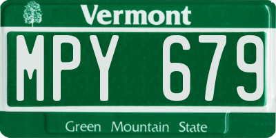 VT license plate MPY679