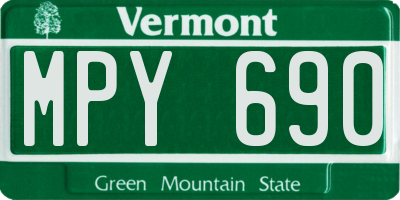 VT license plate MPY690