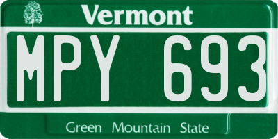 VT license plate MPY693