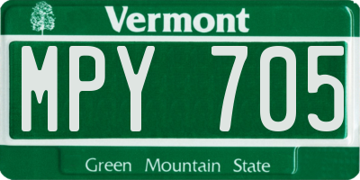 VT license plate MPY705