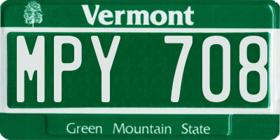 VT license plate MPY708