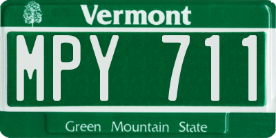 VT license plate MPY711