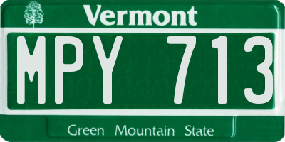 VT license plate MPY713