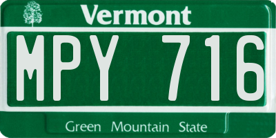 VT license plate MPY716