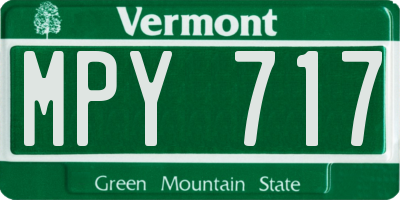 VT license plate MPY717