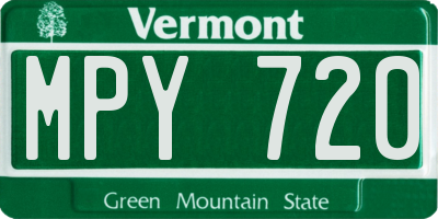 VT license plate MPY720