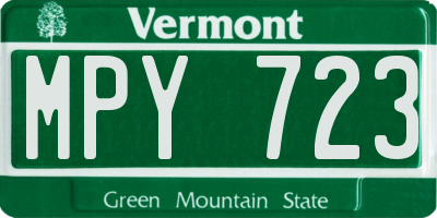 VT license plate MPY723