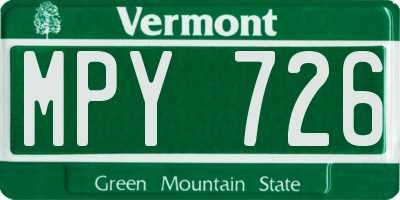 VT license plate MPY726