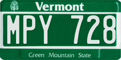 VT license plate MPY728