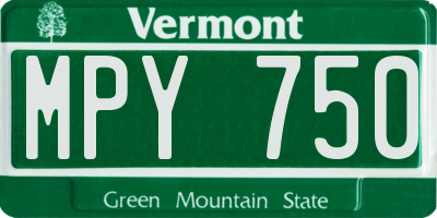 VT license plate MPY750