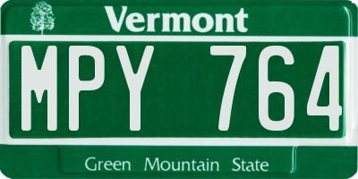 VT license plate MPY764