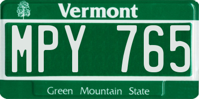 VT license plate MPY765