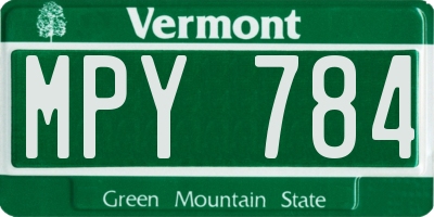 VT license plate MPY784