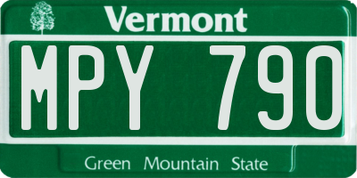 VT license plate MPY790
