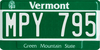 VT license plate MPY795