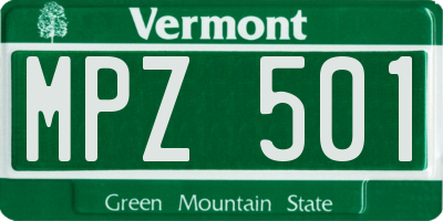 VT license plate MPZ501