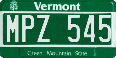 VT license plate MPZ545