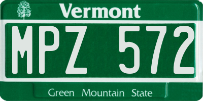VT license plate MPZ572