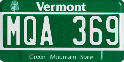 VT license plate MQA369
