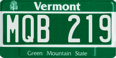 VT license plate MQB219