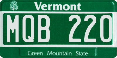 VT license plate MQB220