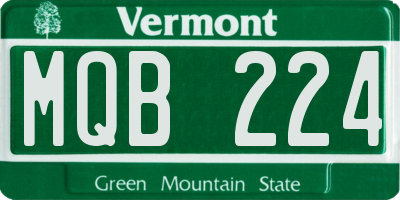VT license plate MQB224