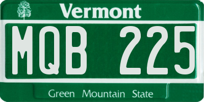 VT license plate MQB225