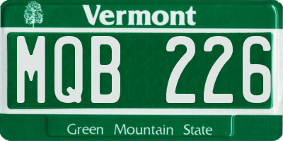 VT license plate MQB226