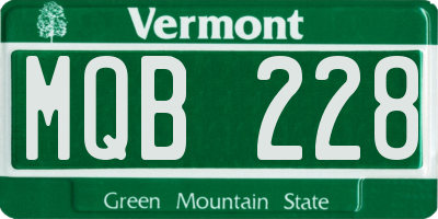 VT license plate MQB228
