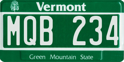 VT license plate MQB234