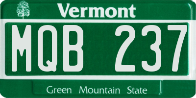 VT license plate MQB237