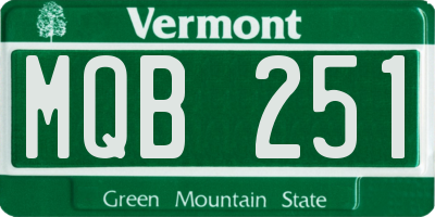 VT license plate MQB251