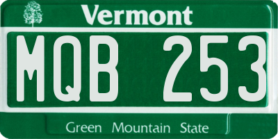 VT license plate MQB253