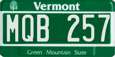 VT license plate MQB257