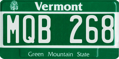 VT license plate MQB268