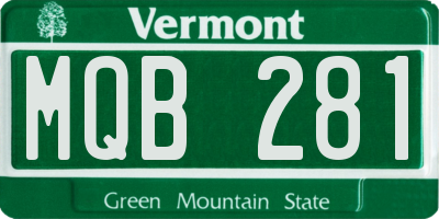 VT license plate MQB281