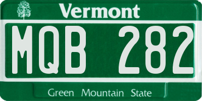VT license plate MQB282