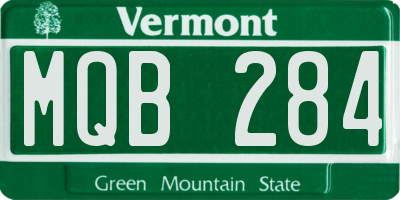 VT license plate MQB284
