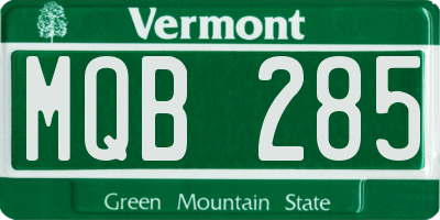 VT license plate MQB285