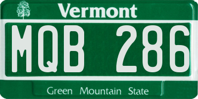 VT license plate MQB286