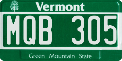 VT license plate MQB305