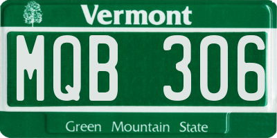 VT license plate MQB306