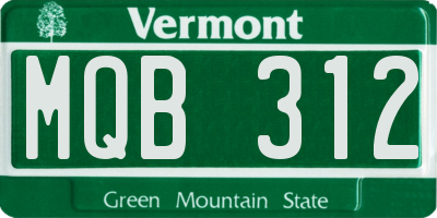 VT license plate MQB312