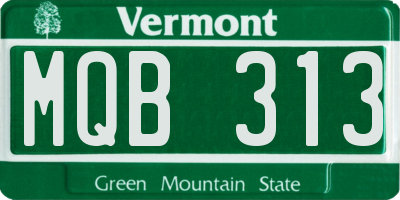 VT license plate MQB313