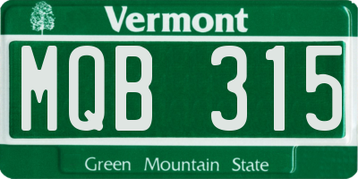 VT license plate MQB315
