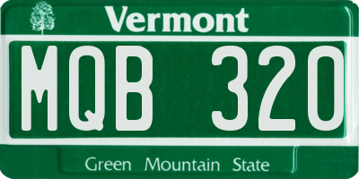 VT license plate MQB320