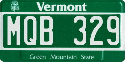 VT license plate MQB329