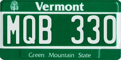 VT license plate MQB330