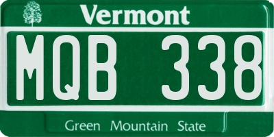 VT license plate MQB338